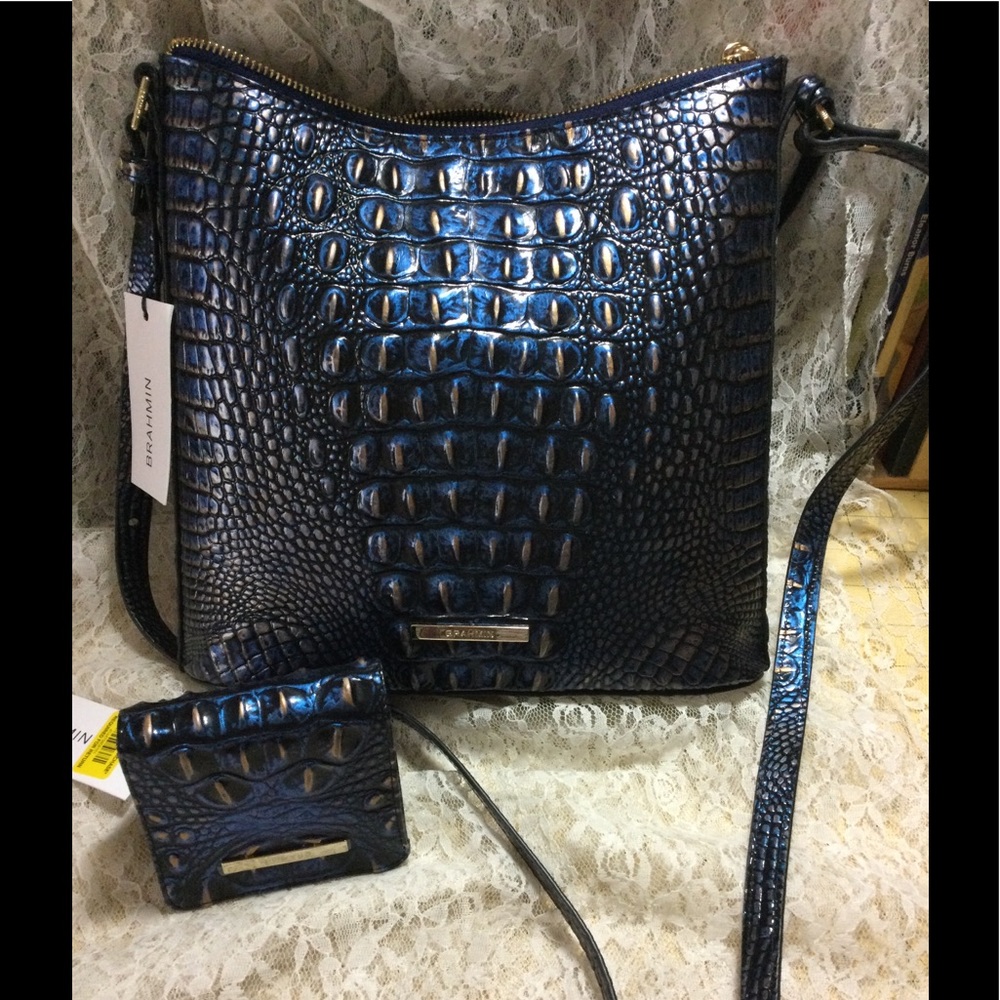 $FIRM$ - NO OFFERS - NWT BRAHMIN LAZULI CROSSBODY KATIE & WALLET Brahmin